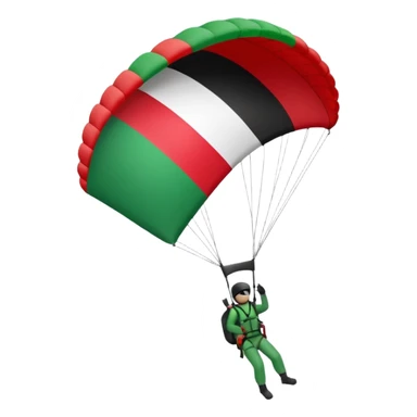 a palestinian flag with a paraglider, respect scrupulously the correct shapes and colours of the flag sticker