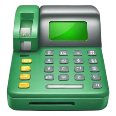 green credit card machine sticker