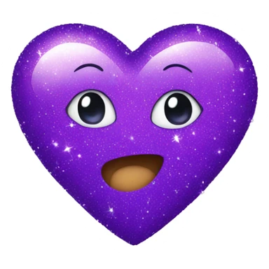 Purple sparkling heart sticker