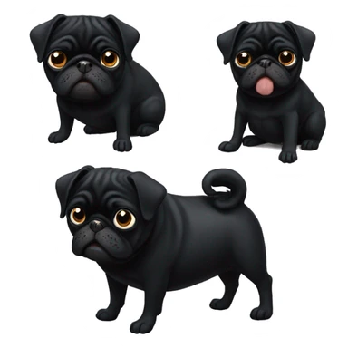 Black pugs  sticker