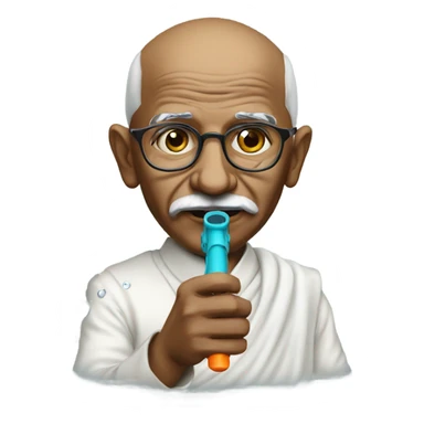 ghandi with water gun sticker