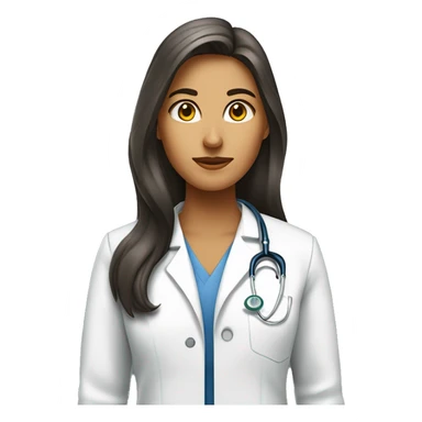 Médecin, femme, cheveux bruns longs et raides, endocrinologue, Diabétologue  sticker