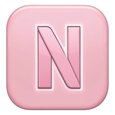 Netflix aesthetic "N" logo in pastel pink sticker
