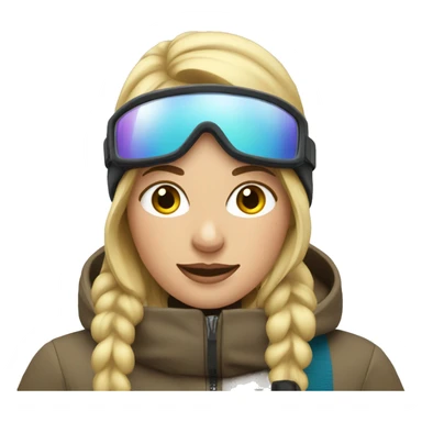 Blonde Woman in a warm jacket on ski  sticker