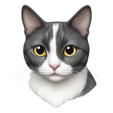 tuxedo cat grey white sticker