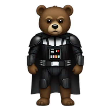 A bear with a darth vader suit sticker