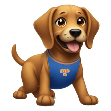 Do a dog playing basketball  sticker