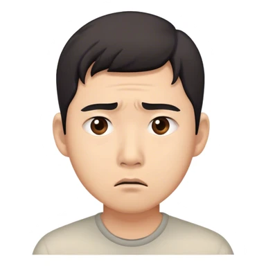 worried asian man sticker