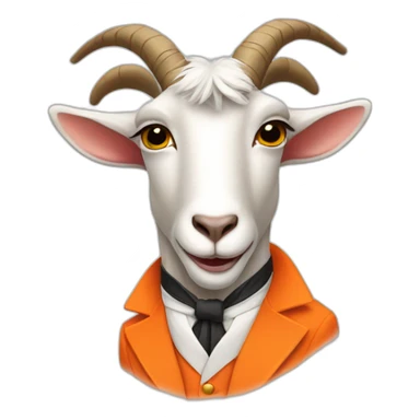 Goat wearing orange tuxedo  sticker