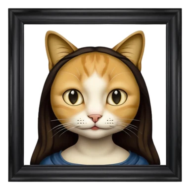 frame mona lisa, cat face sticker