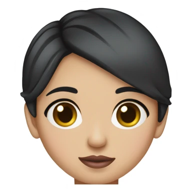 Thick Short black hair brown eyes pink lip pink cheek Filipino lady sticker