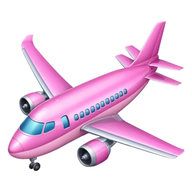 quiero crear un emoji 3d de un avion rosa sticker