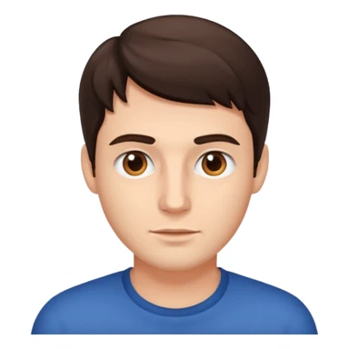 brunette man face sticker