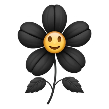Black flower emoji sticker