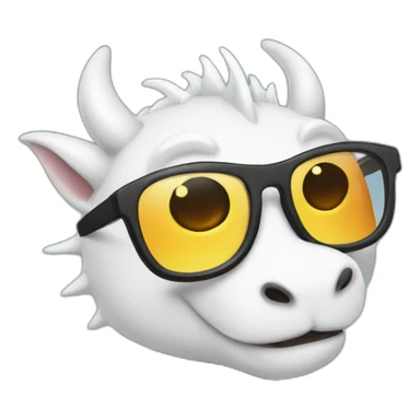 A cute asian white dragon, with cool glasses sticker