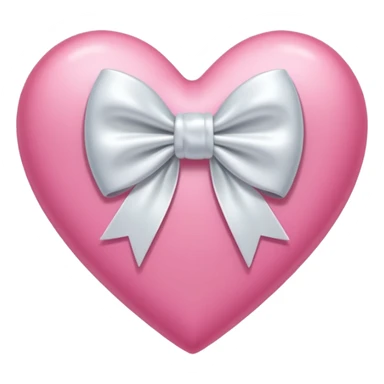 Pink heart with white bow  sticker