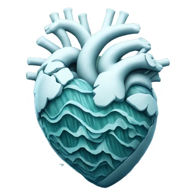 Anatomical heart made of ocean waves sticker
