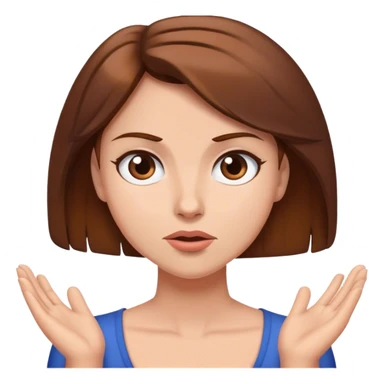 mulher de cabelo castanho e pele clara dando de ombros sticker