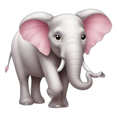 Éléphant rose sur une vache sticker