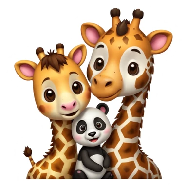 giraffe and panda as couple sticker