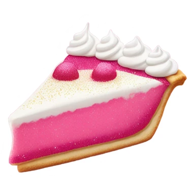 Hot pink slice of pie with light pink whip cream and glitter  sticker