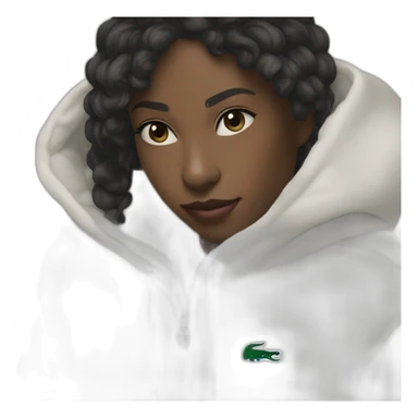 Lacoste tênis black girl with white lacoste hoodie sticker