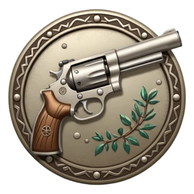 gun and powder and tribal nature faction emblem sticker