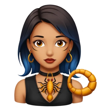 Scorpion Tattoo on the girl neck, sticker