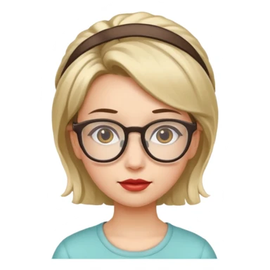 girl with hair style glasses on head  sticker