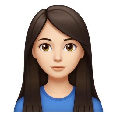 Mulher branca, cabelos longos liso moreno iluminado com luzes  sticker