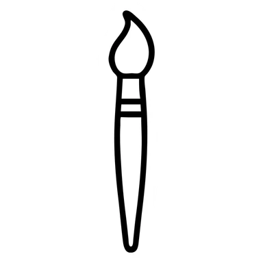 classic artist's brush with wooden handle sticker