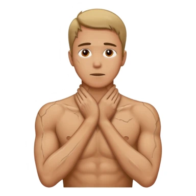 Man with hands around neck sticker