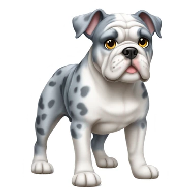 Blue Merle bulldog full body sticker