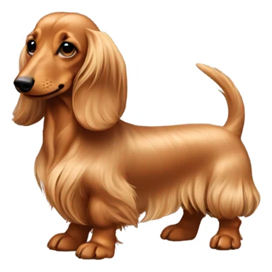 tan long-haired dachshunds sticker