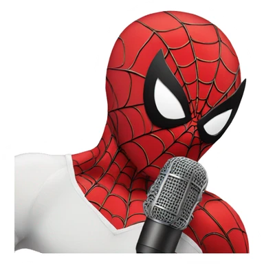 spiderman singing with a mic like a meme sticker