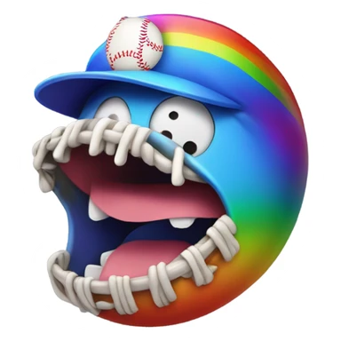 Baseball with a rainbow tongue  sticker
