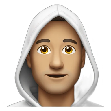 Man wearing white hoddie written gap on it  sticker