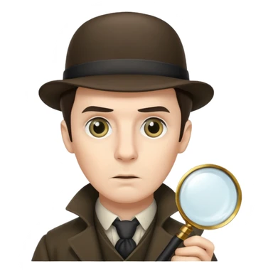 sherlock holmes holding magnifying glass sticker