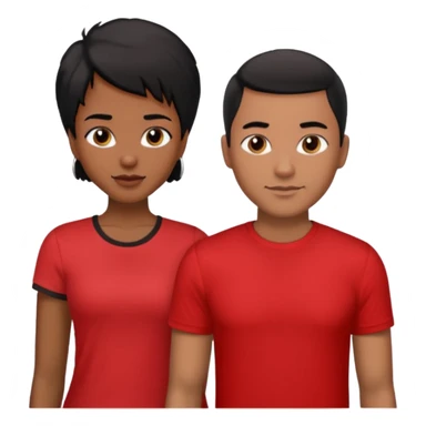 Black lesbian couple with one masculine with short haircut with a t shirt and one feminine with long hair in a blouse sticker