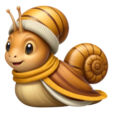 snail wearing scarf sliding sticker