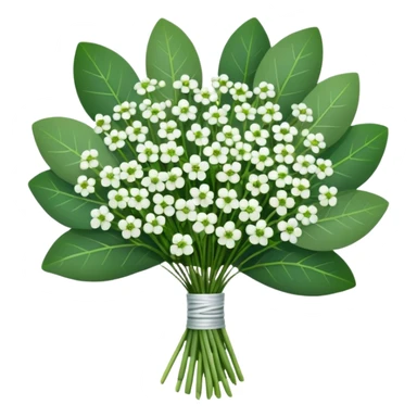 bouquet of eucalyptus and gypsophila flowers sticker