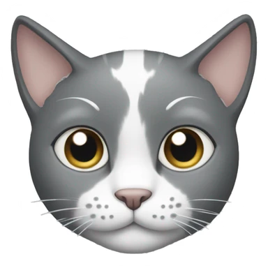grey cat with white chest and white paws sticker