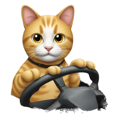 Cat driving a car sticker