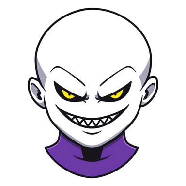 Anime villain with evil smile sticker