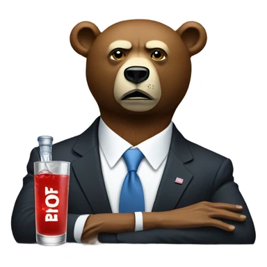 obama on the red bear with vodka on the head sticker