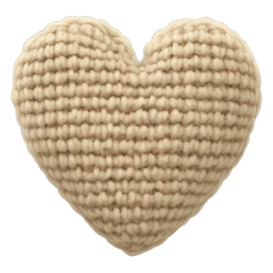 beige knitted heart sticker