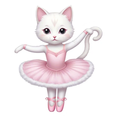 Ballerina white cat sticker