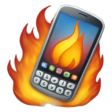mobile phone with fire sticker
