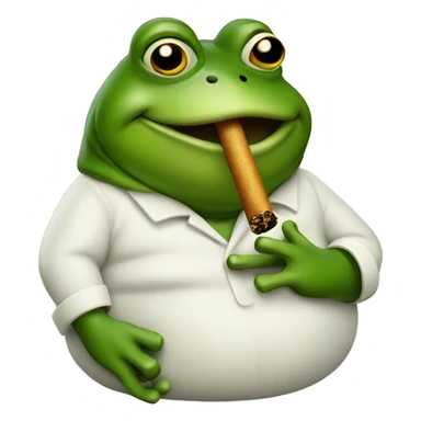 fat frog smoking  sticker