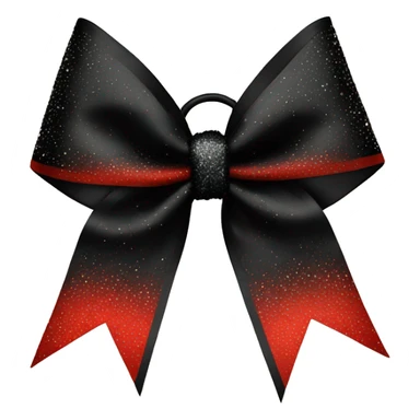 black and red cheer bow with sparkles  sticker
